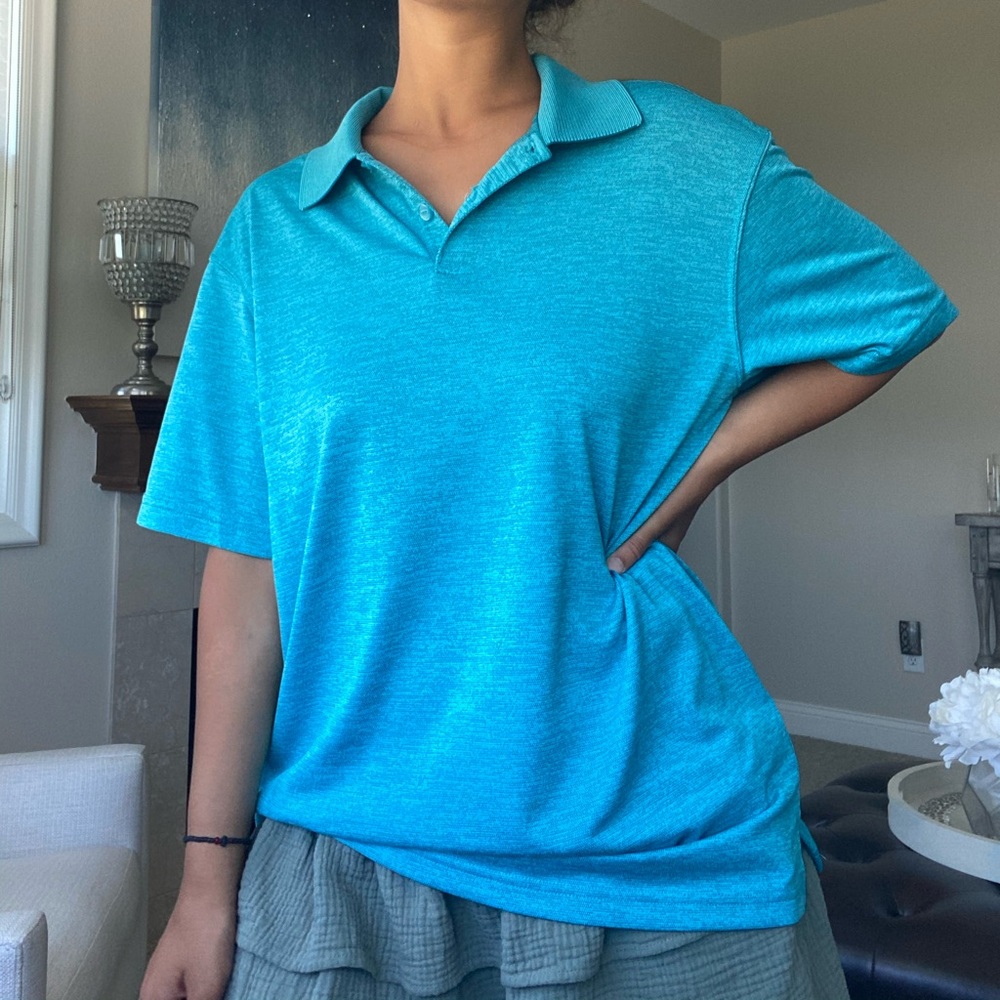 ELECTRIC BLUE MENS POLO ESSENTIAL EVERYDAY TOP